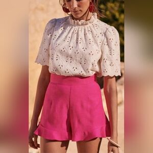 Sezane High Waist Pink Shorts